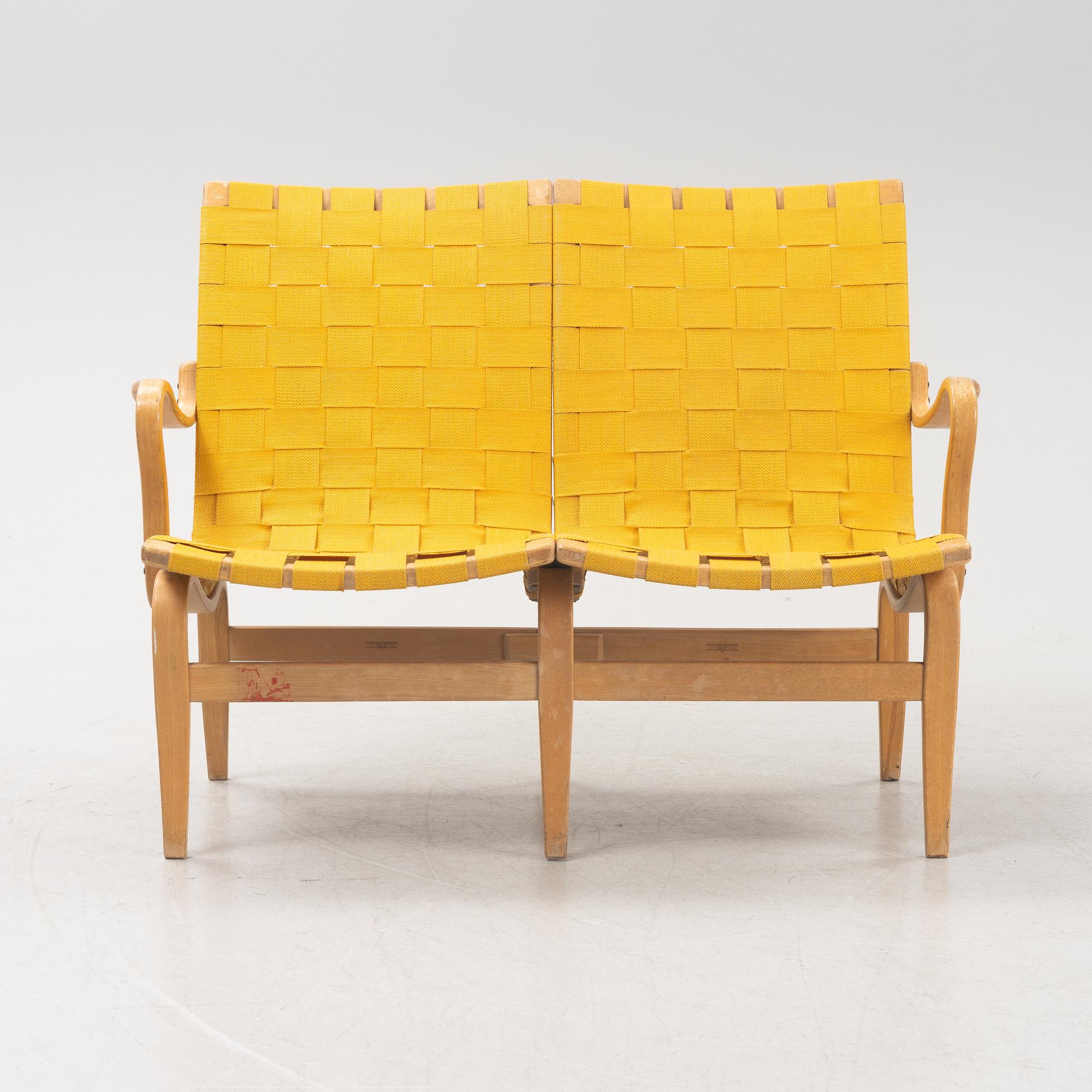 Bruno Mathsson, soffa, "Eva", Firma Karl Mathsson, daterad 1974.