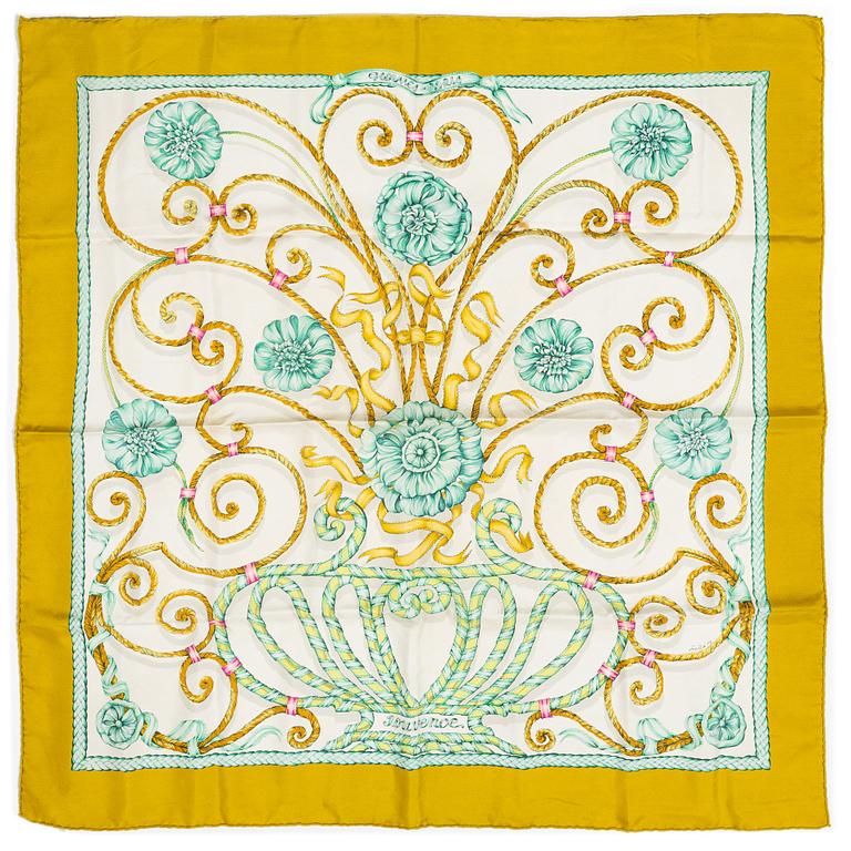 Hermès, two scarves, "Jouvence" and "Samourai".