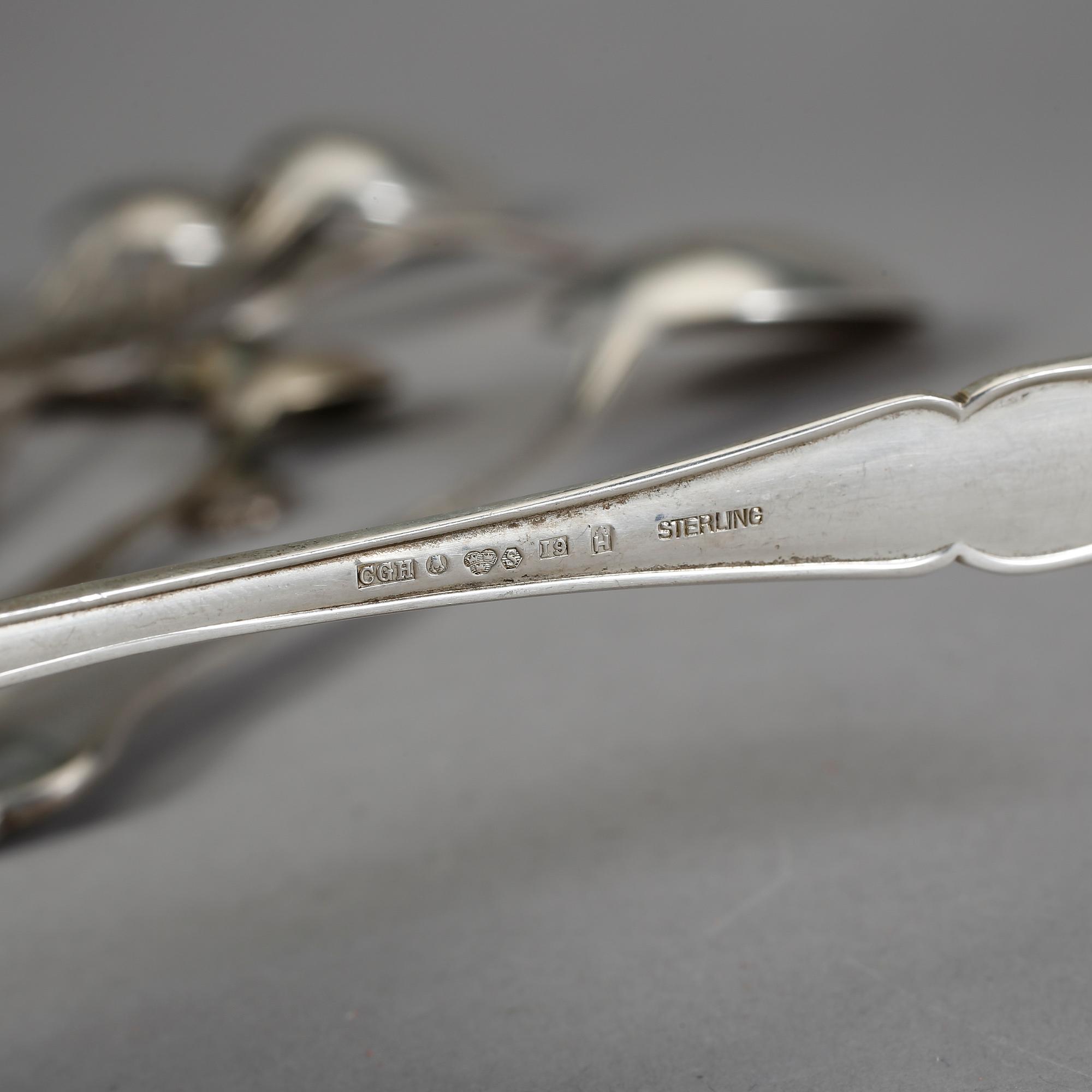 BESTICKSERVIS, 28 delar, silver, modell Viktoria, CG Hallberg, 1900-talets mitt. Total vikt ca 1680 g.