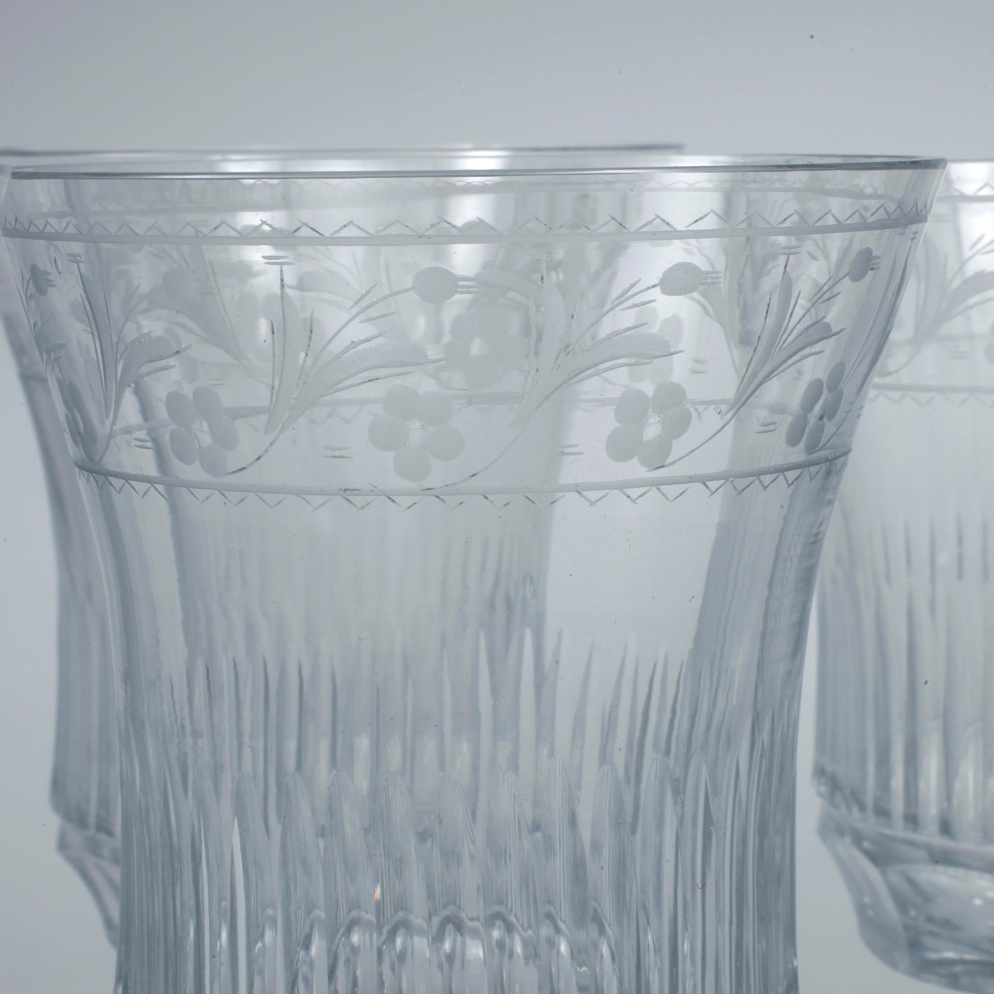 RÖDVINSGLAS, 6 st, 1800-tal.