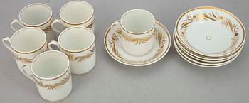 KAFFEKOPPAR, 6 st, porslin, 1800-talets början.