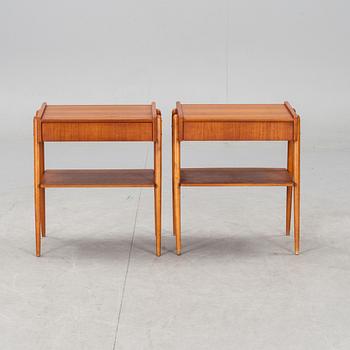 SÄNGBORD, ett par. Carlströms & Co Möbelfabrik. 1950/60-tal.