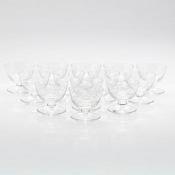 Cupglas 13 stycken, AB Samuelssons Glas Kosta 1950-60-tal.