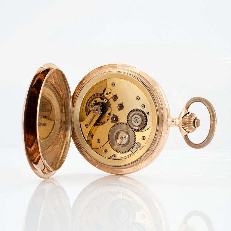 POCKET WATCH, 60 mm, hunting case, "Système Glashütte".