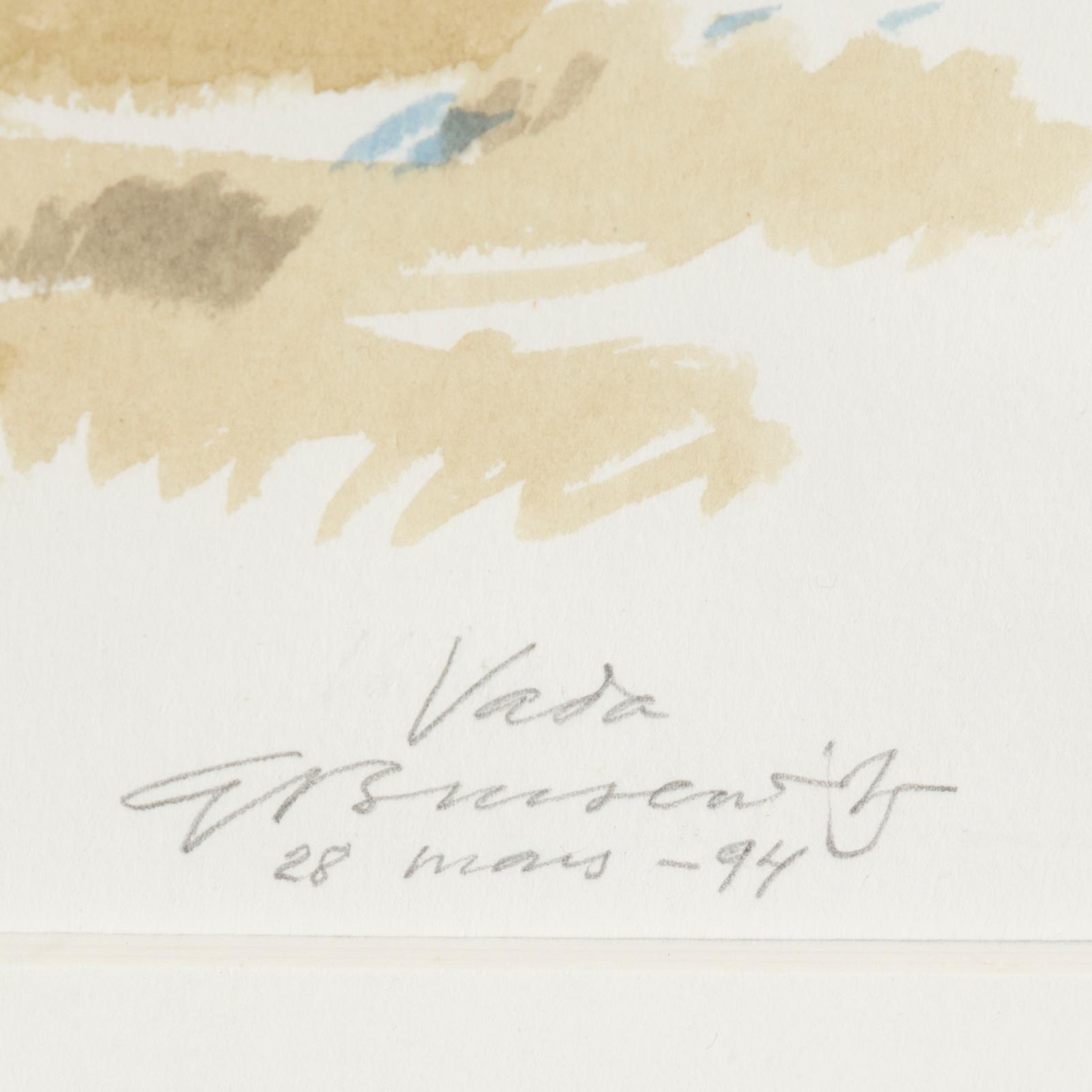 GUNNAR BRUSEWITZ, watercolour, signed and dated 28 mars -94.