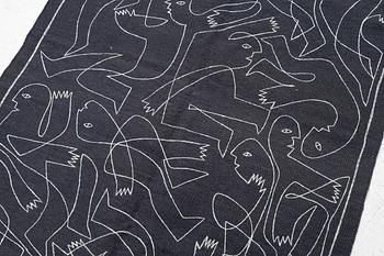 Matta, handbroderad Kelim, 183 x 126 cm.