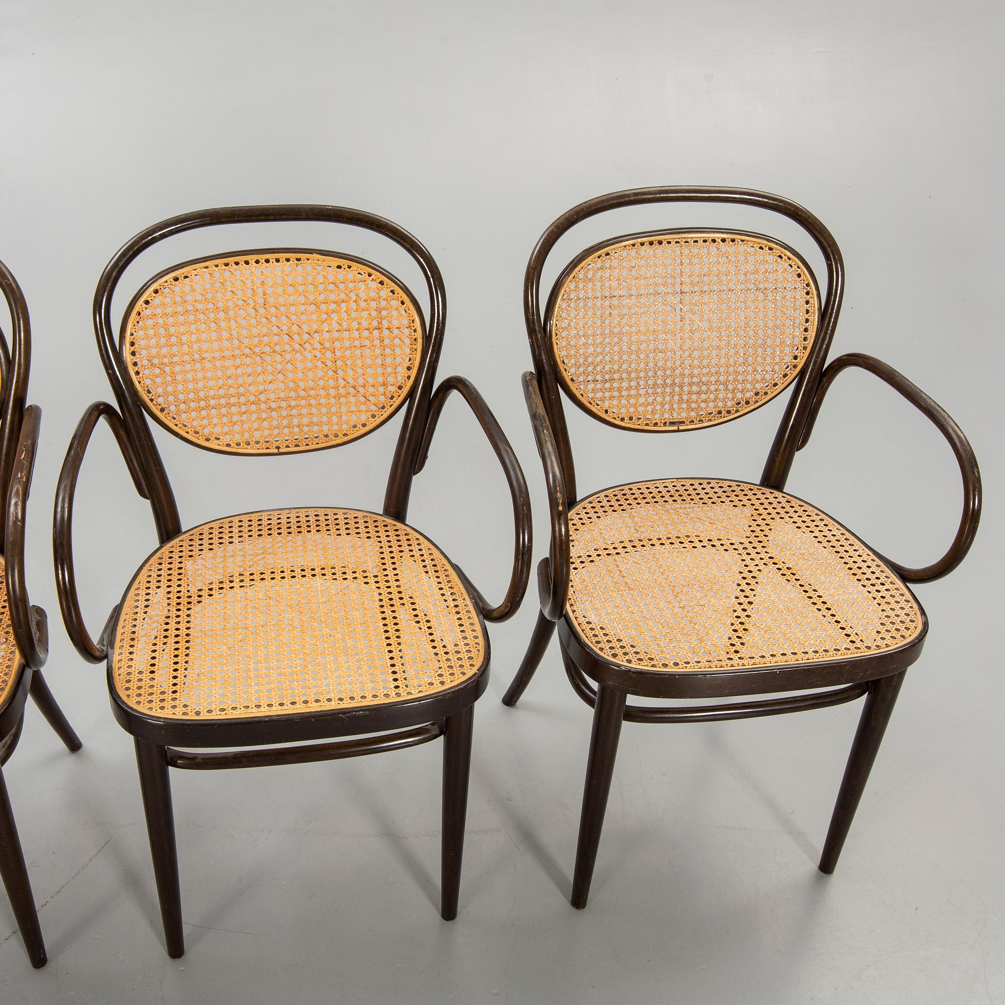 Karmstolar, 4 st, Thonet 1900-talets andra hälft.