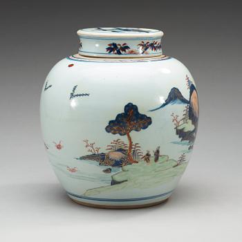 URNA med LOCK, porslin. Qing dynastin, Kangxi (1662-1722).