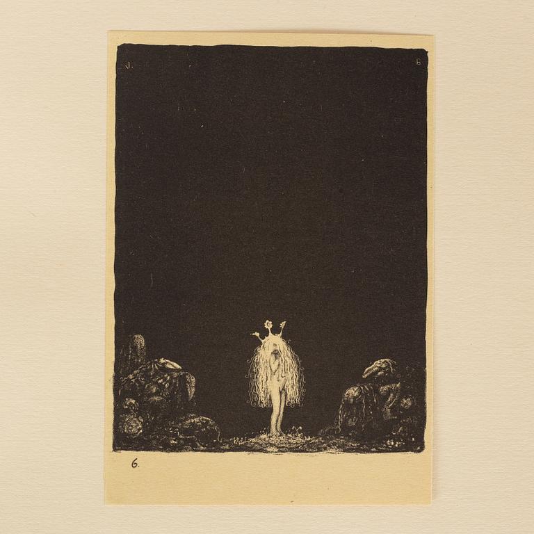 JOHN BAUER, "Troll", svit om tio litografier, osignerade, Ernst Bauers Förlag Göteborg, A. Börtzells, 1915.