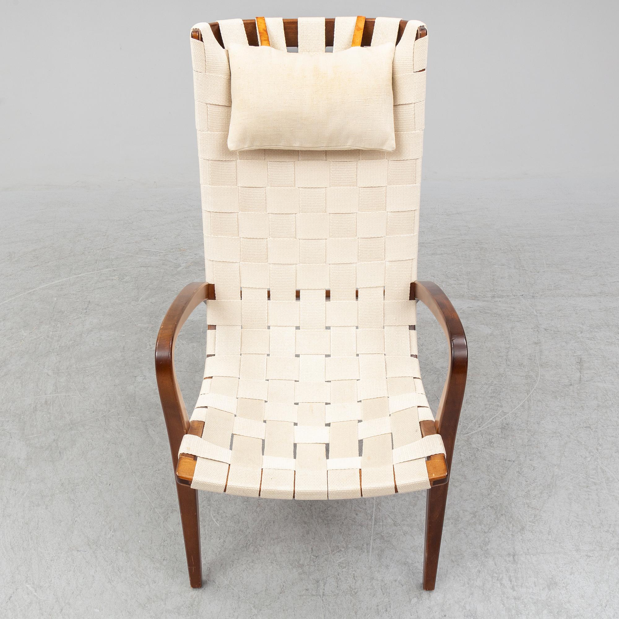 BRUNO MATHSSON, fåtölj, "Gräshoppan", Mathsson International, 1992.