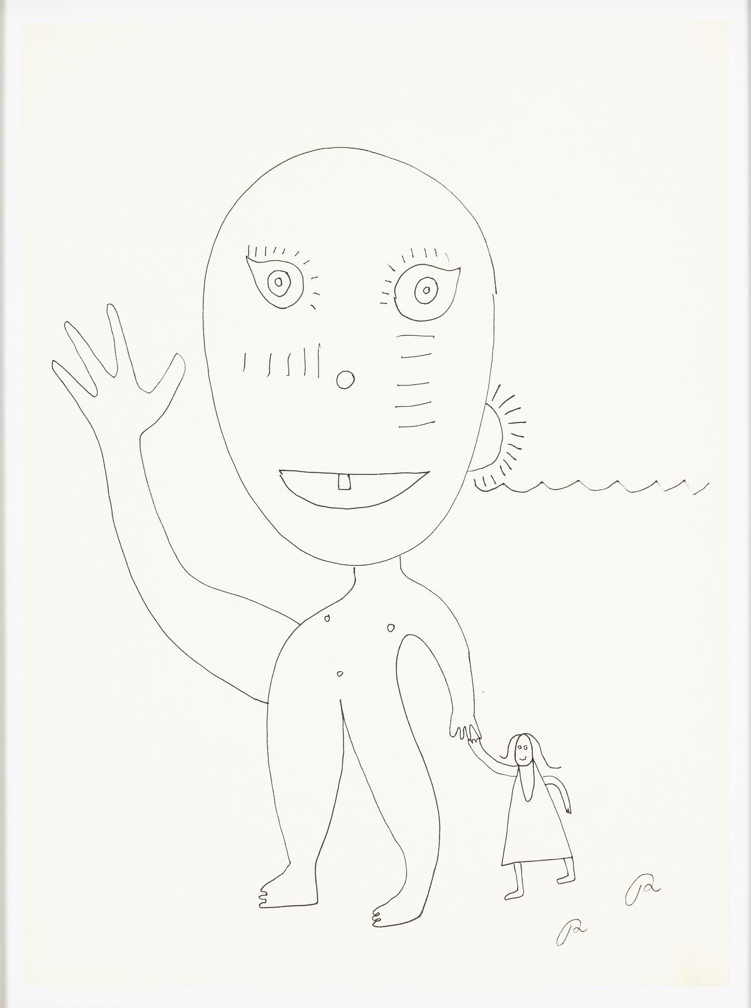 Roger Risberg, indian ink drawing, signed. Executed in 2008.