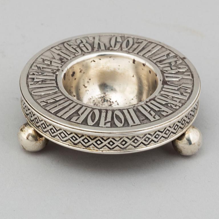 A Russian silver salt cellar, mark of Pavel Ovchinnikov, Moscow 1871.