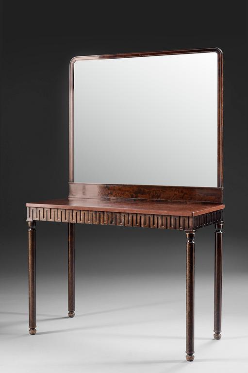 An Axel-Einar Hjorth stained birch console table with mirror, 'Coolidge' by NK 1927.