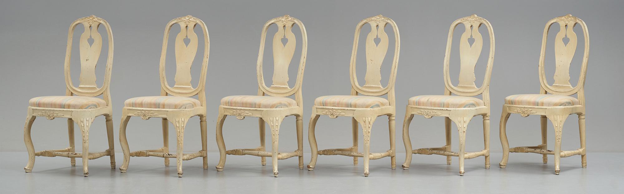 Six Swedish 1770's chairs.