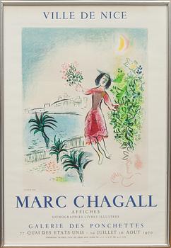 MARC CHAGALL, affisch, Mourlot 1970.