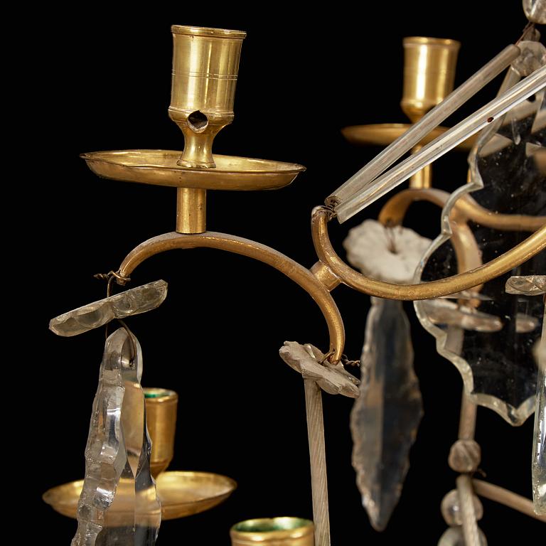 A Swedish Rococo 18th century twelve-light chandelier.