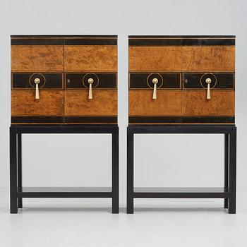 Otto Schulz, a pair of Swedish Grace cabinets for Boet, Gothenburg 1930's.