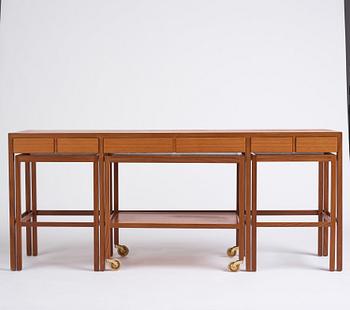 Nordiska Kompaniet, a sideboard with tables and a serving trolley, Sweden 1950s.