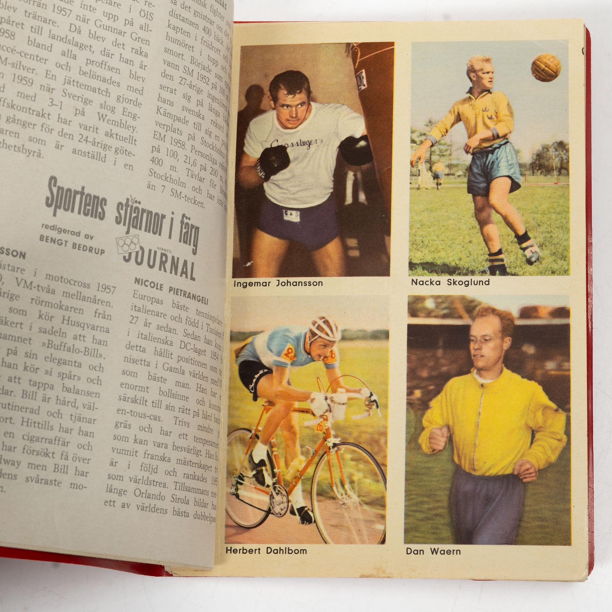 Trading cards, “Sportens stjärnor”, published by Hemmets Journal, 1960s.