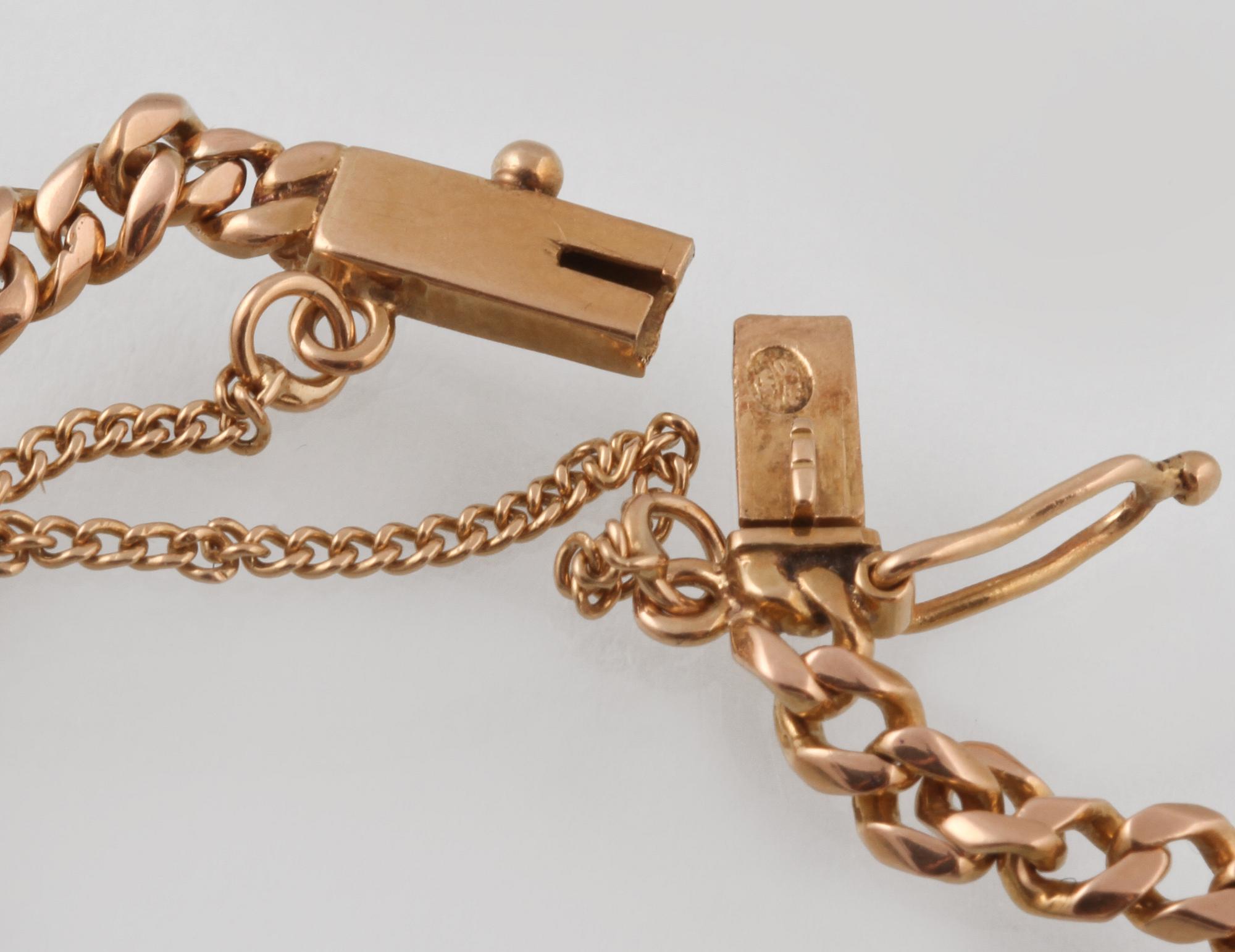 ARMBAND, 18K guld och silver med 15 gammalslipade diamanter, importstämplat. Vikt 7,2 gram.