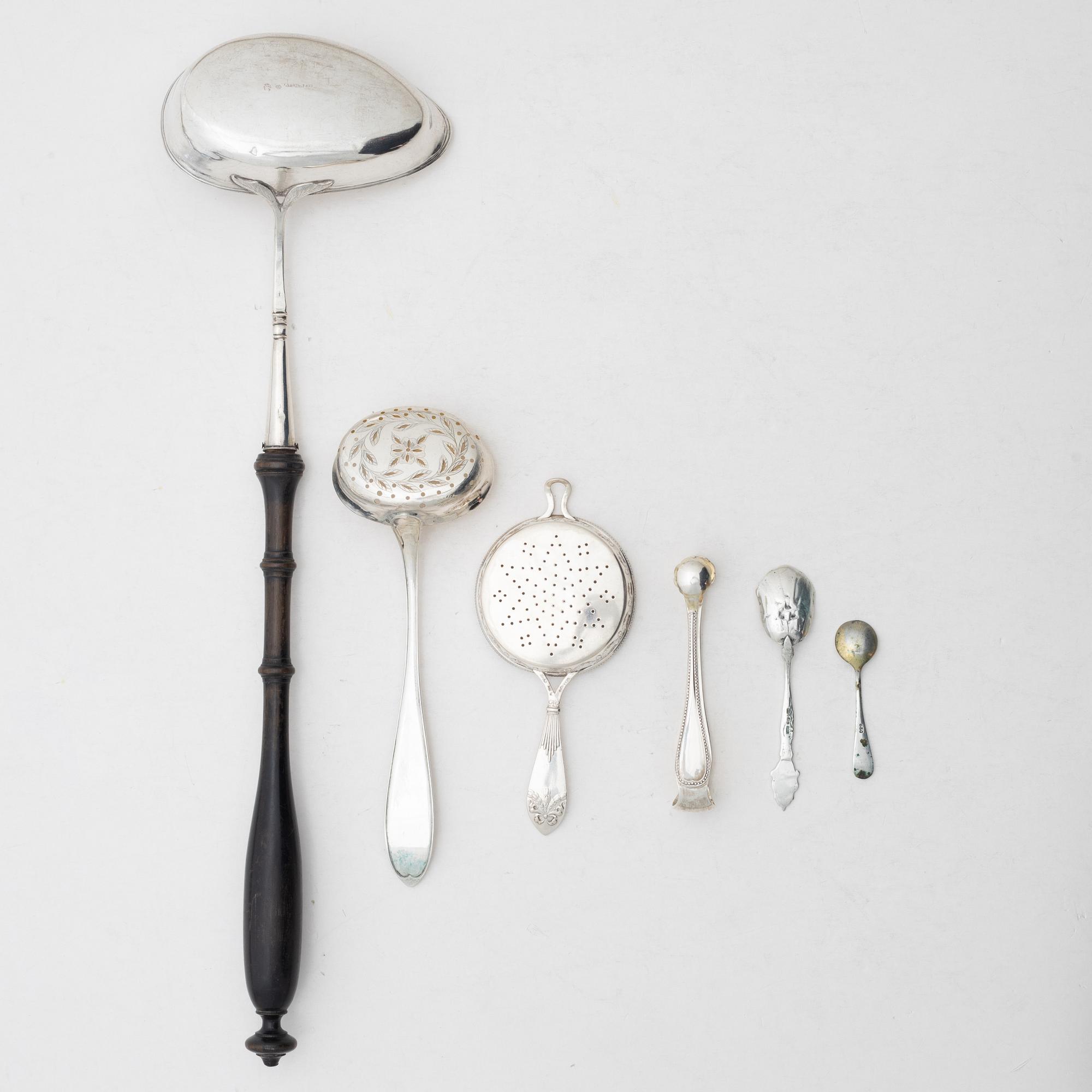 Silver, 11 pieces, including AJ Lignell, Sundsvall, active 1806-1824.