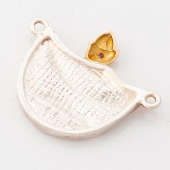 Rolf Karlsson, silver and gold detail boat pendant.