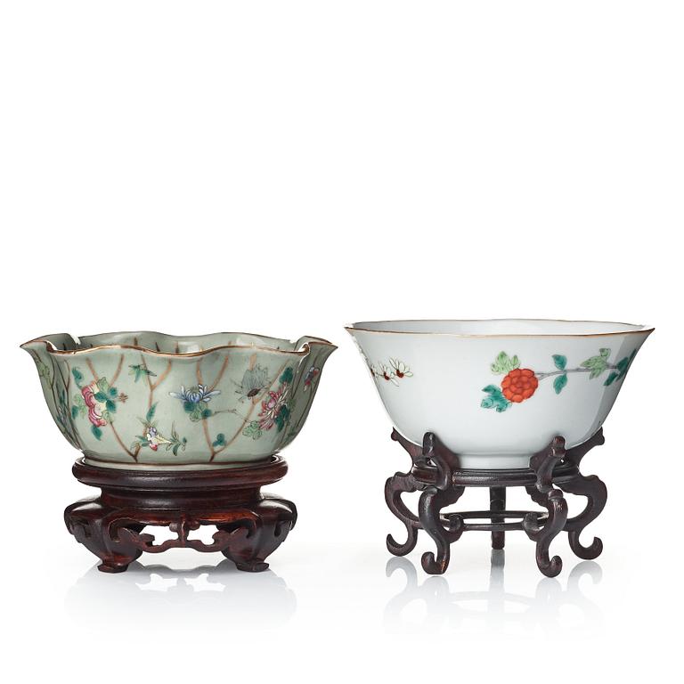 Two Chinese bowls, late Qing dynasty, circa 1900.