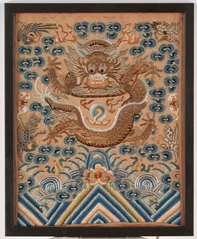 A chinese silk embroidery, (1644-1912).