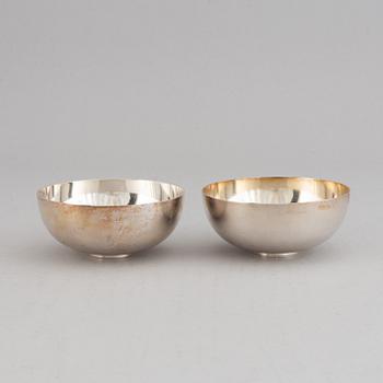 Piet Hein, a pair of sterling silver bowls, Georg Jensen, Denmark.