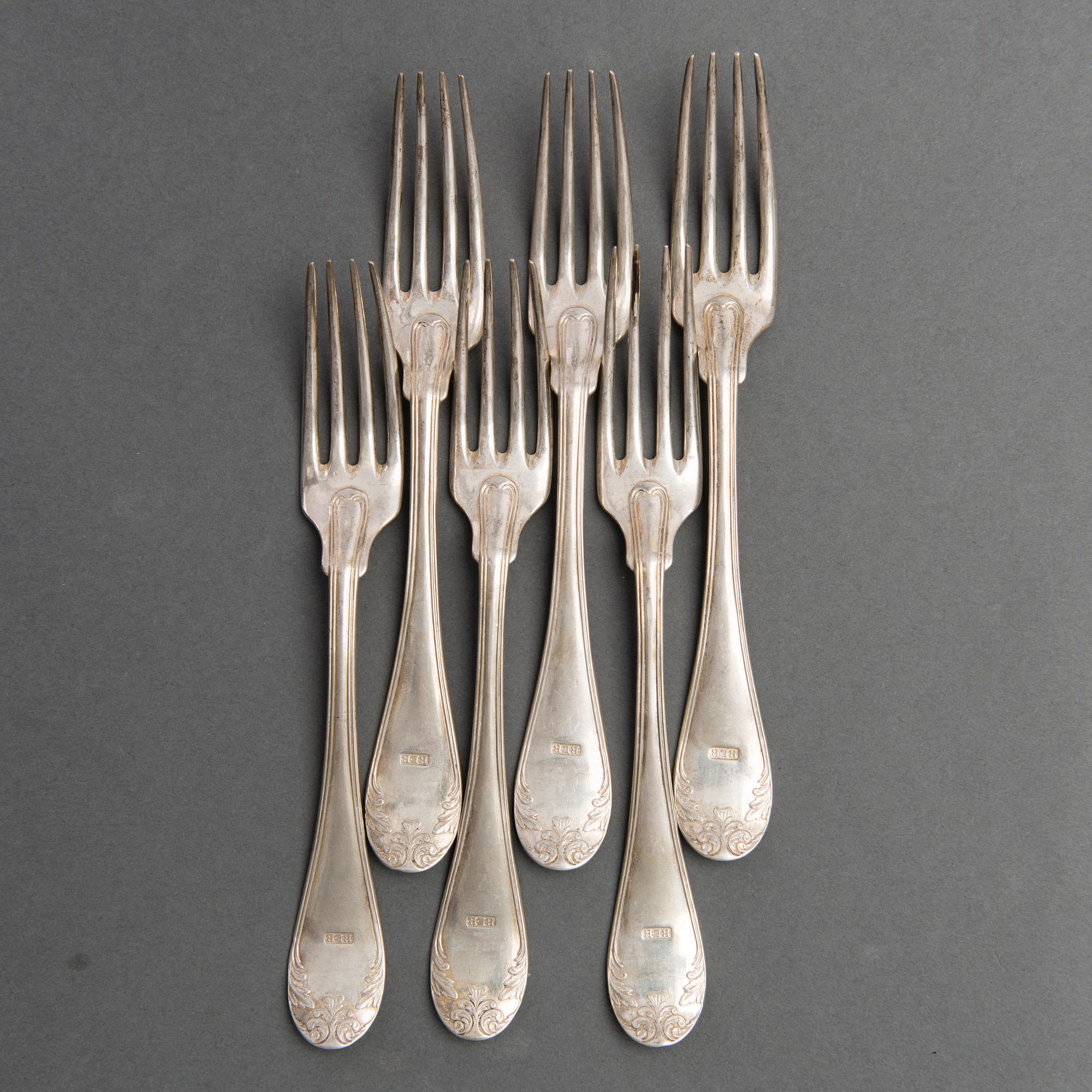 HAARUKOITA, 24+12 kpl, hopeaa, ruotsalaiset leimat, pääosin 1800-luku ja 1930.