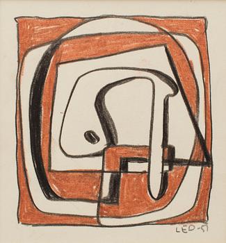 LARS ENGLUND, Kritteckningar, 2 st, signerade och daterad -51.