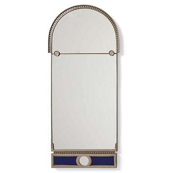 251. Swedish Grace, a white metal framed mirror by Herman Bergman, Stockholm 1920-30's.