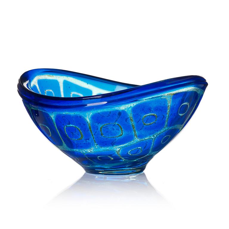 Sven Palmqvist, a ravenna glass bowl, Orrefors, Sweden, 1955, no 876.