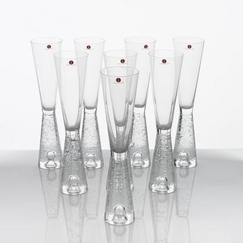 Timo Sarpaneva, champagneglas, 8 st, "Arkipelago", Iittala, Finland, 1980-1993.