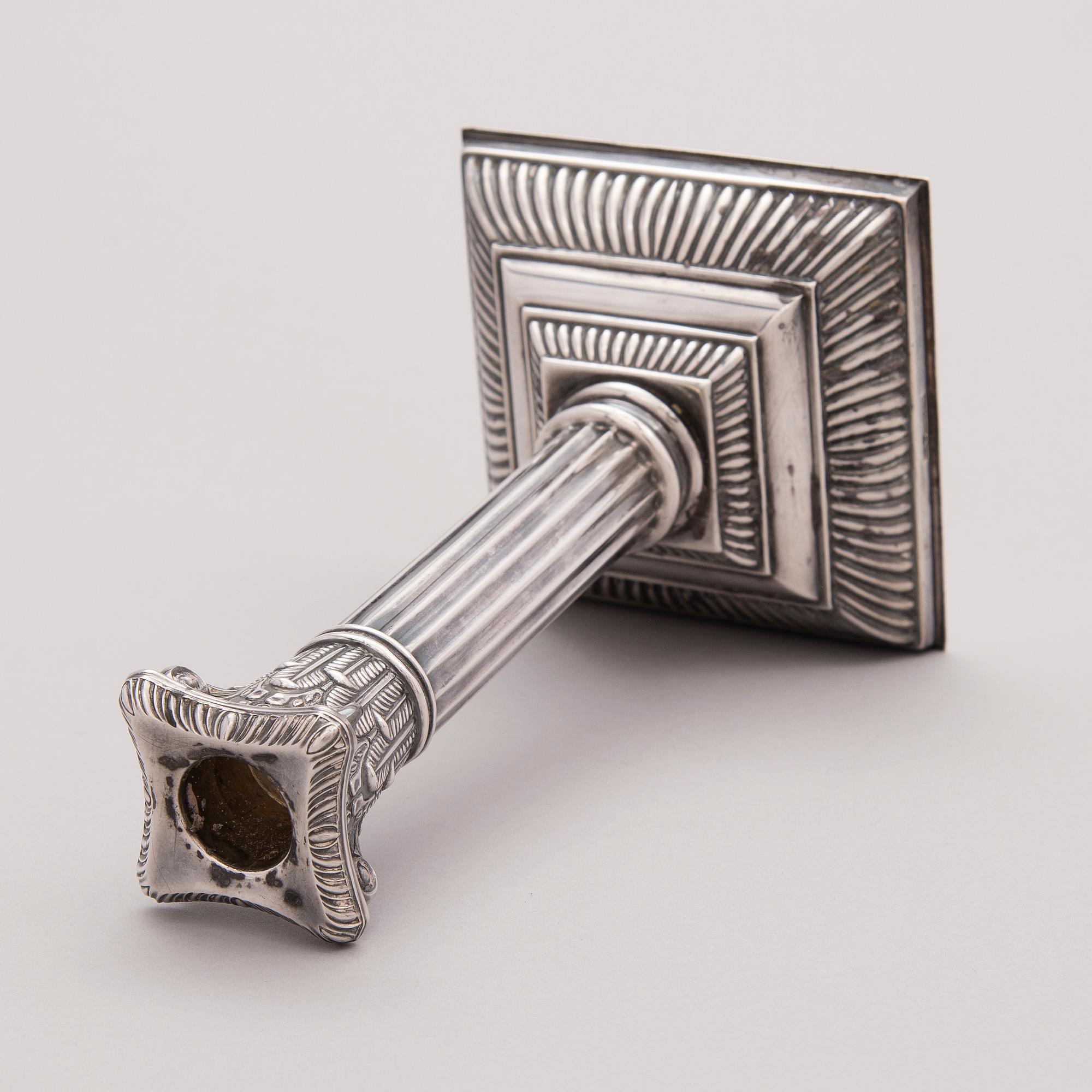 A Finnish Silver Candlestick, marks of Auran kultaseppä, Turku 1969.