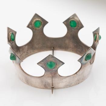 Bride's crown silver with agate, Terrs.