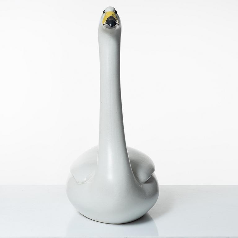 Paul Hoff, a stoneware sculpture of a swan, "Cyngus Cyngus", Gustavsbergs STudio, Sweden, 1986.