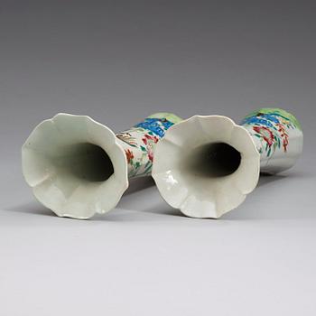 VASER, ett par, kompaniporslin. Qing dynastin, Qianlong (1736-95).
