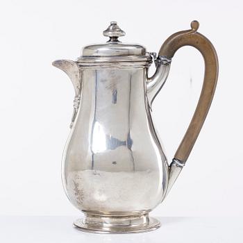 C.S. Harris & Sons Ltd, kaffekanna, silver, London 1914.