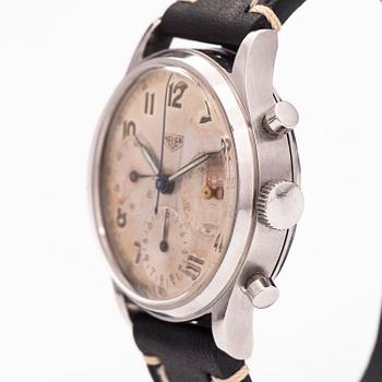 HEUER, chronograph, wristwatch, 37.5 mm.