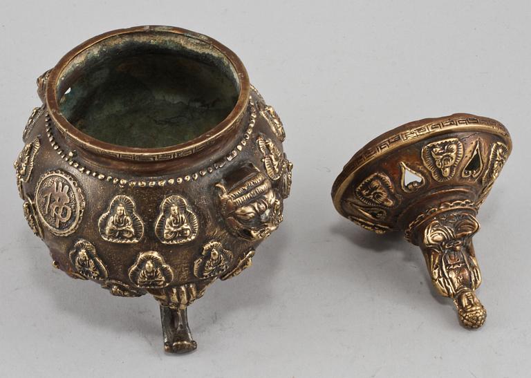 RÖKELSEKAR, brons, Kina, 1900-tal.