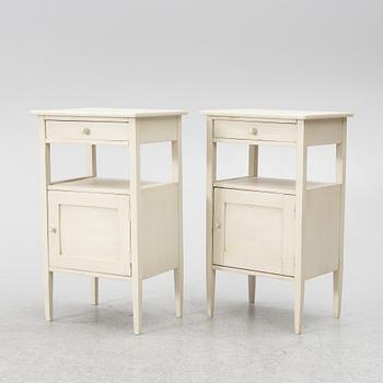 Bedside tables, a pair.