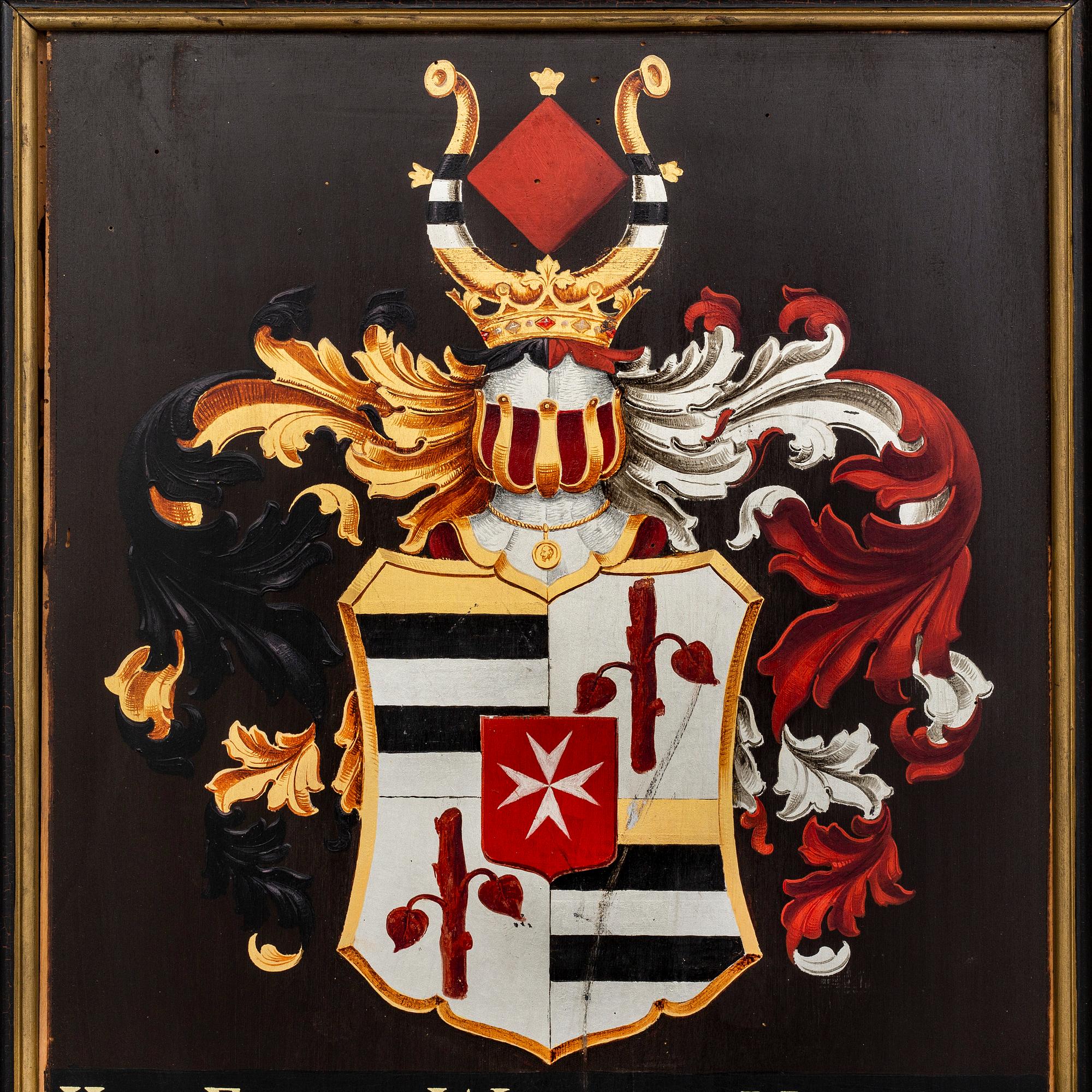 COAT OF ARMS, for Herr Freiherr Werner von Veltheim, 1886.