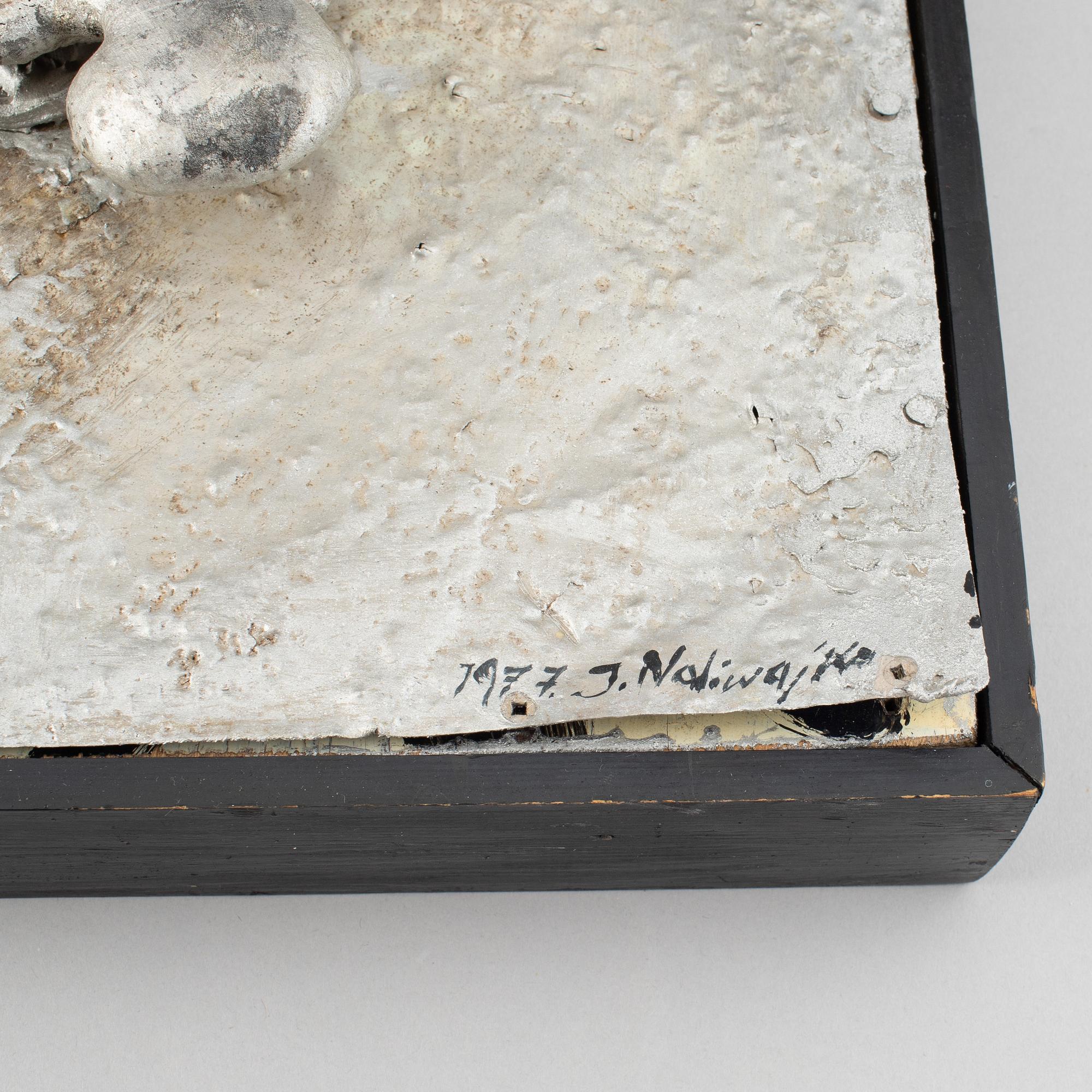 Jan Naliwajko, sculpture/relief, metal, signed and dated 1977.