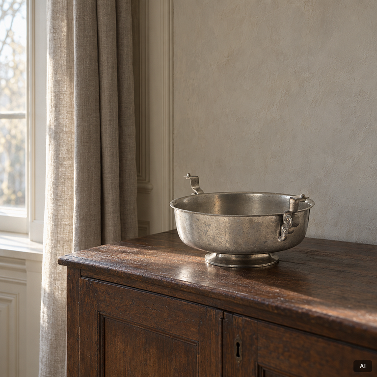 Edvin Ollers, a pewter bowl, Schreuder & Olsson, Stockholm, 1930.