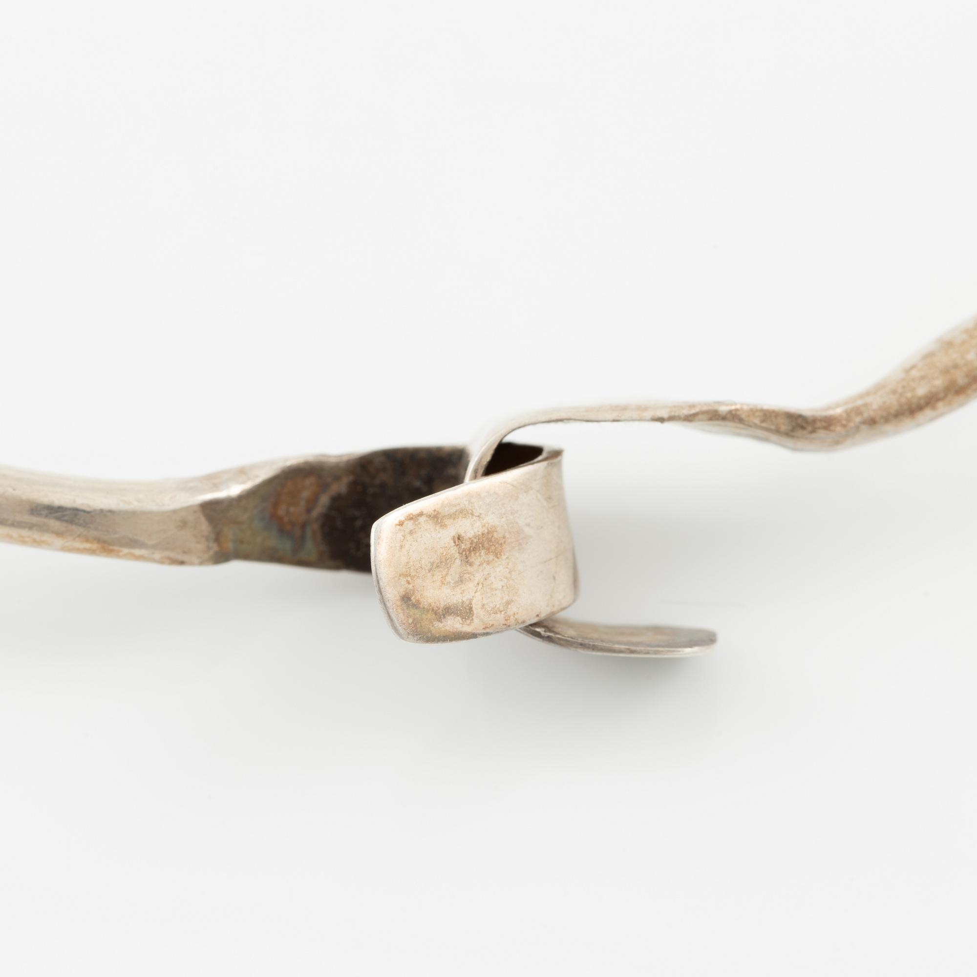 Lars Arby, pendant with neck ring, sterling silver with tourmalines, Gothenburg 1970 and 1974.