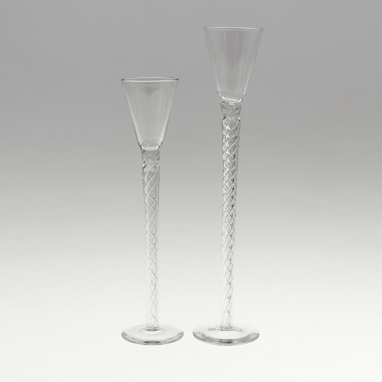 GLAS PÅ FOT, 2 st, 1800-talets slut.