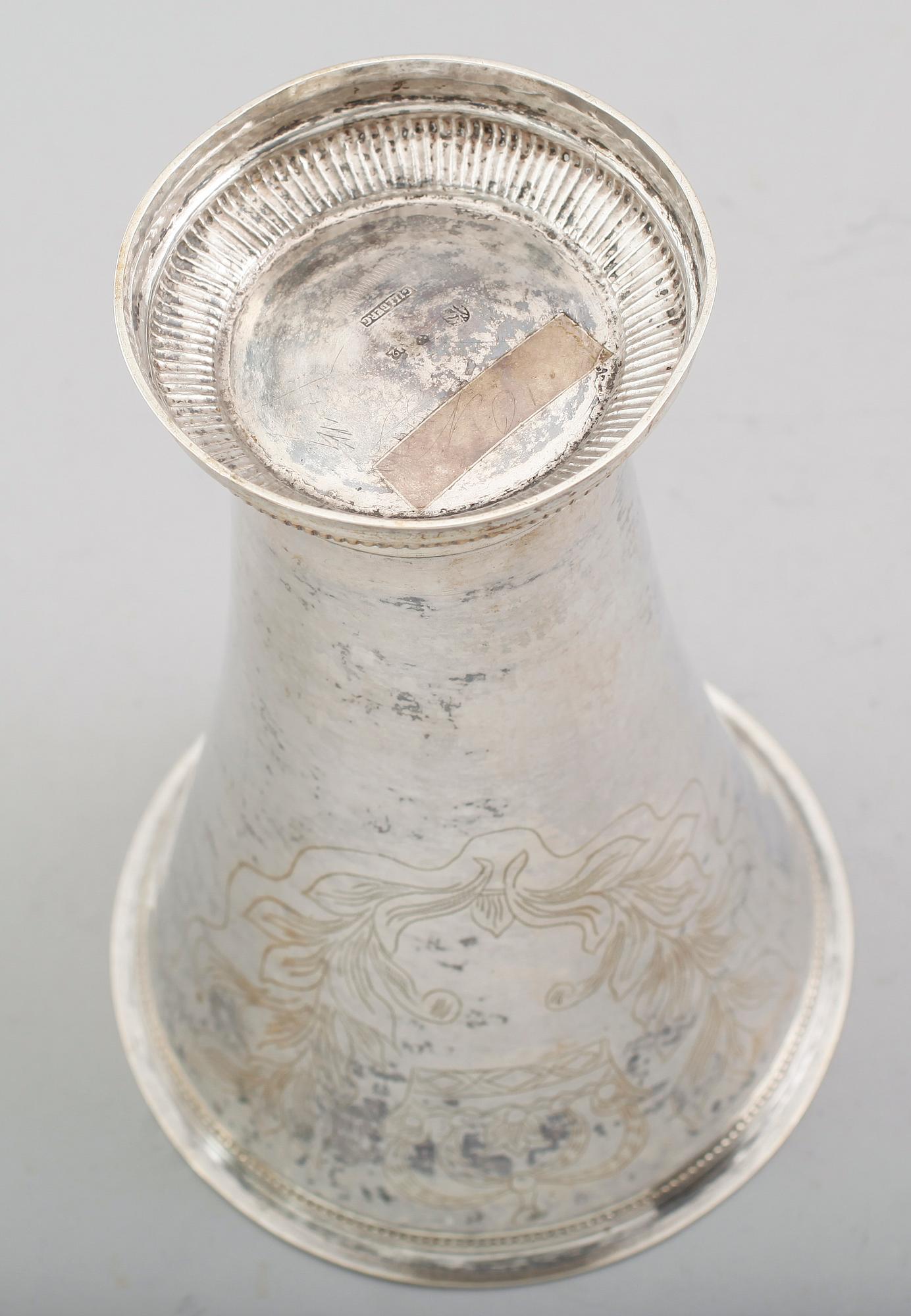 BÄGARE, silver, Petter Gillberg, Varberg 1791. Vikt ca 378 gram.