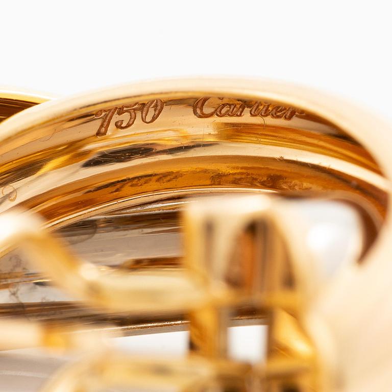 Cartier ett par örhängen "Trinity" 18K guld i tre färger.