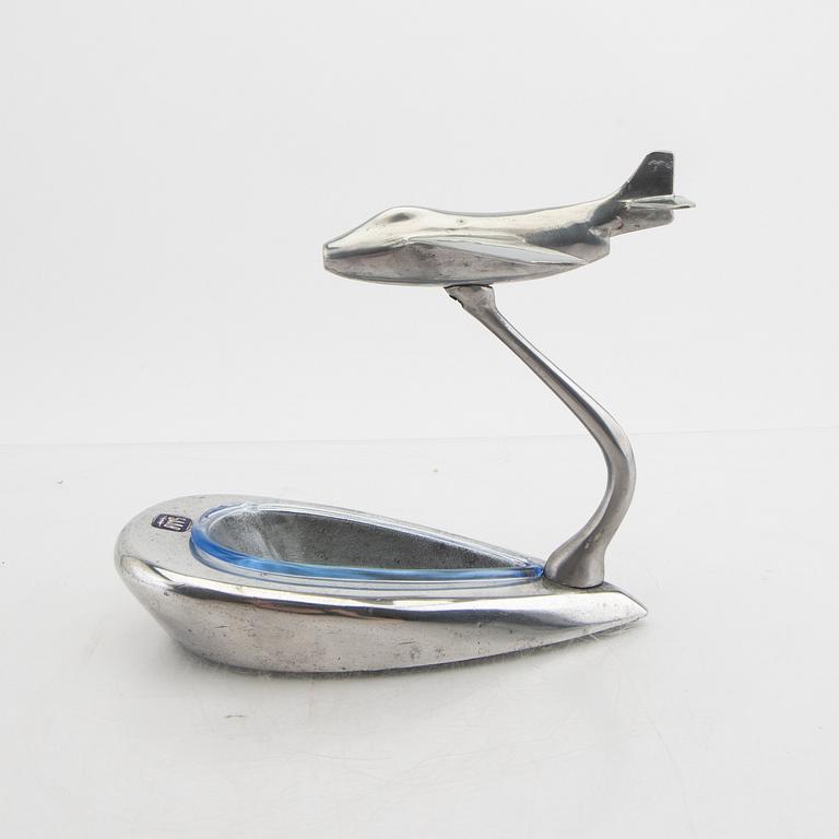 Ashtray Saab J29 "Tunnan" aluminum and glass.